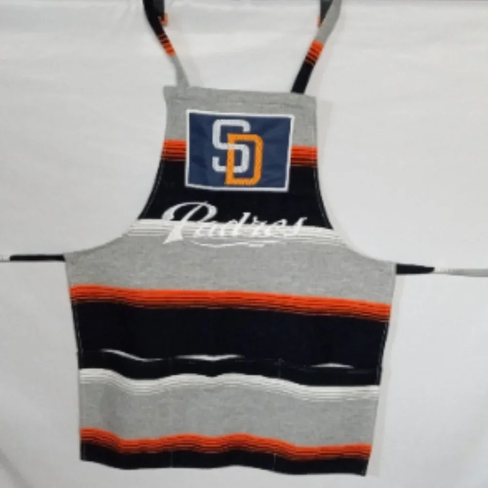 San Diego Padres Handmade Serape Cooking Apron - Gray/Orange